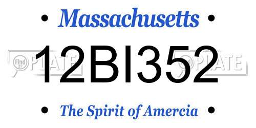 12BI352 Massachusetts License Plate