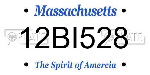 12BI528 Massachusetts License Plate