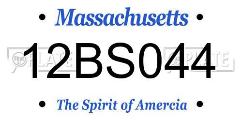 12BS044 Massachusetts License Plate