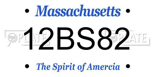 12BS82 Massachusetts License Plate