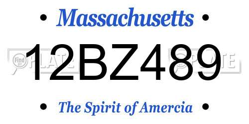 12BZ489 Massachusetts License Plate
