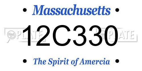 12C330 Massachusetts License Plate