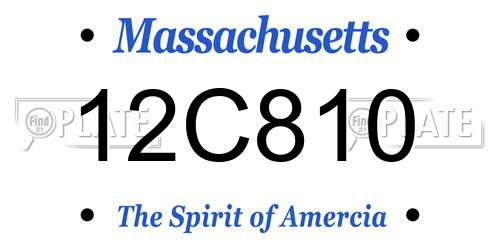 12C810 Massachusetts License Plate