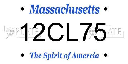 12CL75 Massachusetts License Plate