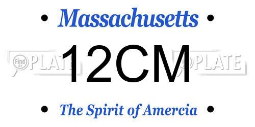 12CM Massachusetts License Plate