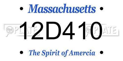 12D410 Massachusetts License Plate