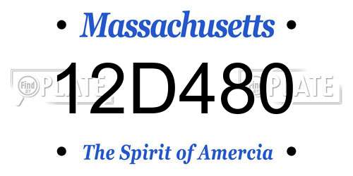 12D480 Massachusetts License Plate