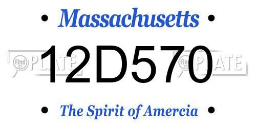 12D570 Massachusetts License Plate