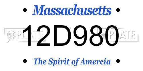 12D980 Massachusetts License Plate