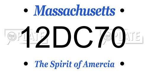 12DC70 Massachusetts License Plate