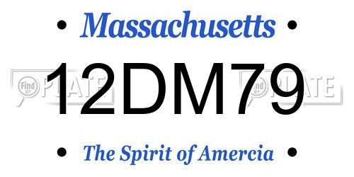 12DM79 Massachusetts License Plate