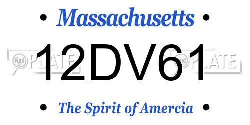 12DV61 Massachusetts License Plate