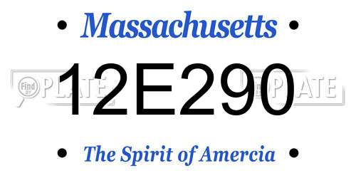 12E290 Massachusetts License Plate
