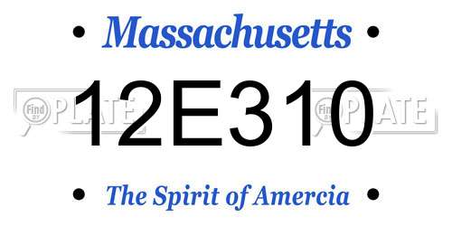 12E310 Massachusetts License Plate