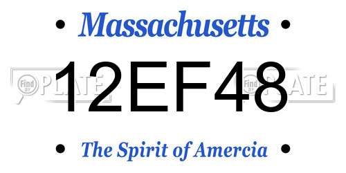 12EF48 Massachusetts License Plate