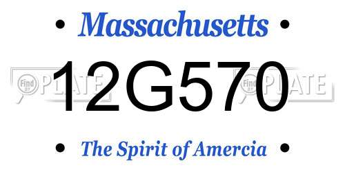 12G570 Massachusetts License Plate