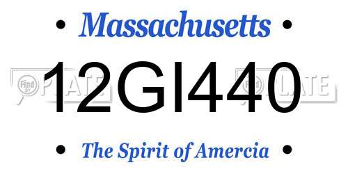 12GI440 Massachusetts License Plate