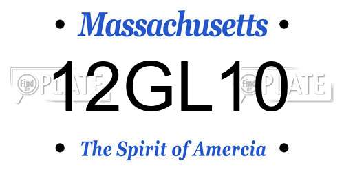 12GL10 Massachusetts License Plate
