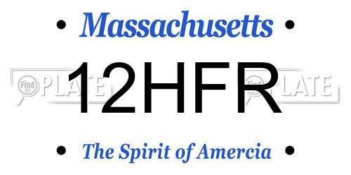 12HFR Massachusetts License Plate