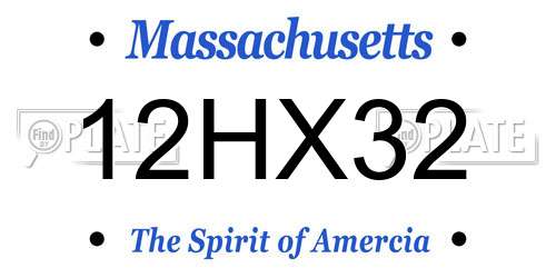 12HX32 Massachusetts License Plate