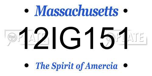 12IG151 Massachusetts License Plate