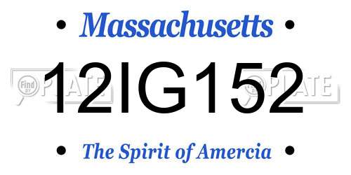 12IG152 Massachusetts License Plate