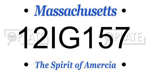 12IG157 Massachusetts License Plate