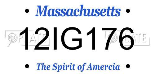 12IG176 Massachusetts License Plate
