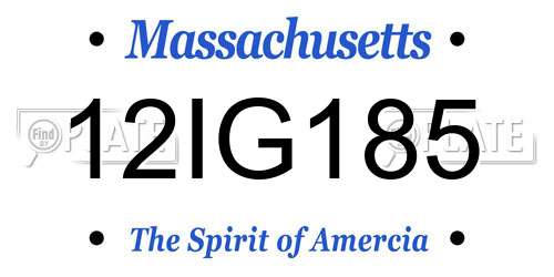 12IG185 Massachusetts License Plate