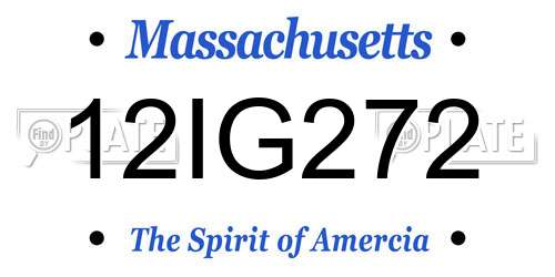 12IG272 Massachusetts License Plate