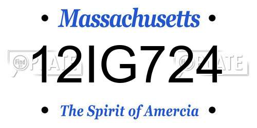 12IG724 Massachusetts License Plate