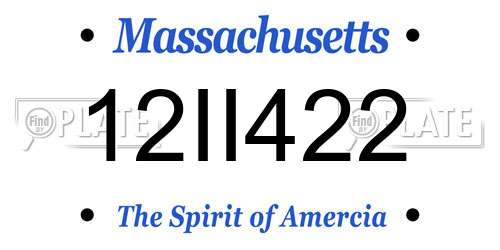 12II422 Massachusetts License Plate