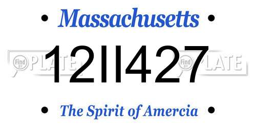 12II427 Massachusetts License Plate