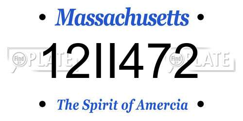 12II472 Massachusetts License Plate