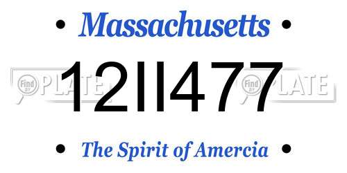 12II477 Massachusetts License Plate