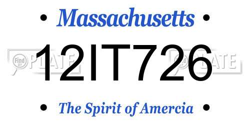 12IT726 Massachusetts License Plate
