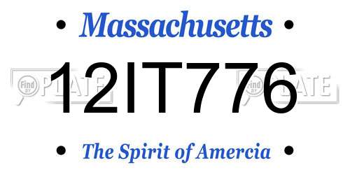 12IT776 Massachusetts License Plate
