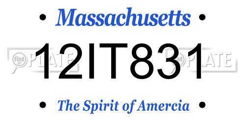 12IT831 Massachusetts License Plate
