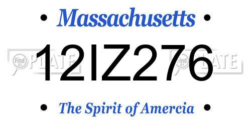 12IZ276 Massachusetts License Plate