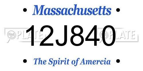 12J840 Massachusetts License Plate