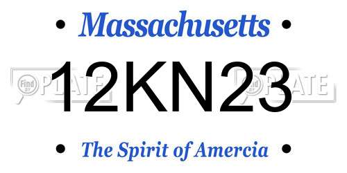 12KN23 Massachusetts License Plate
