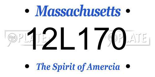 12L170 Massachusetts License Plate