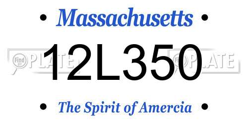 12L350 Massachusetts License Plate