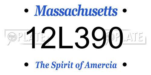 12L390 Massachusetts License Plate