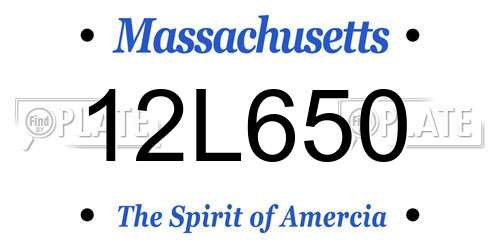 12L650 Massachusetts License Plate