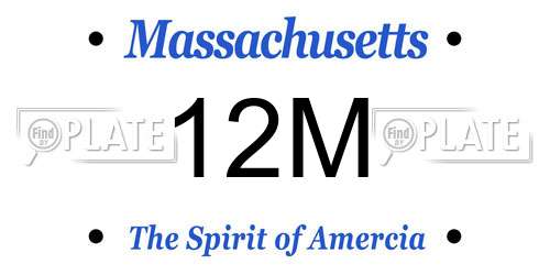 12M Massachusetts License Plate