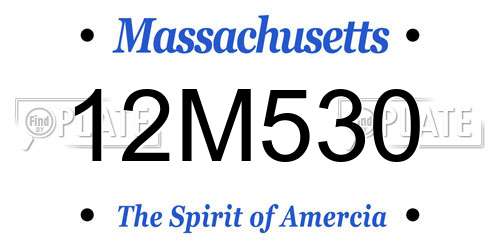 12M530 Massachusetts License Plate