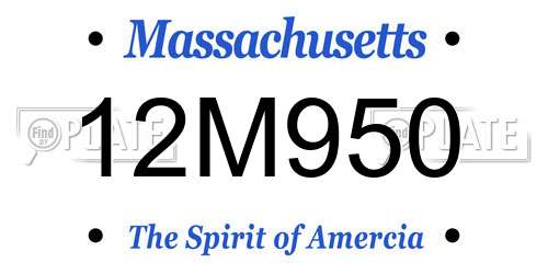 12M950 Massachusetts License Plate