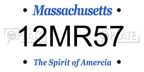 12MR57 Massachusetts License Plate