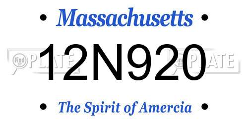12N920 Massachusetts License Plate